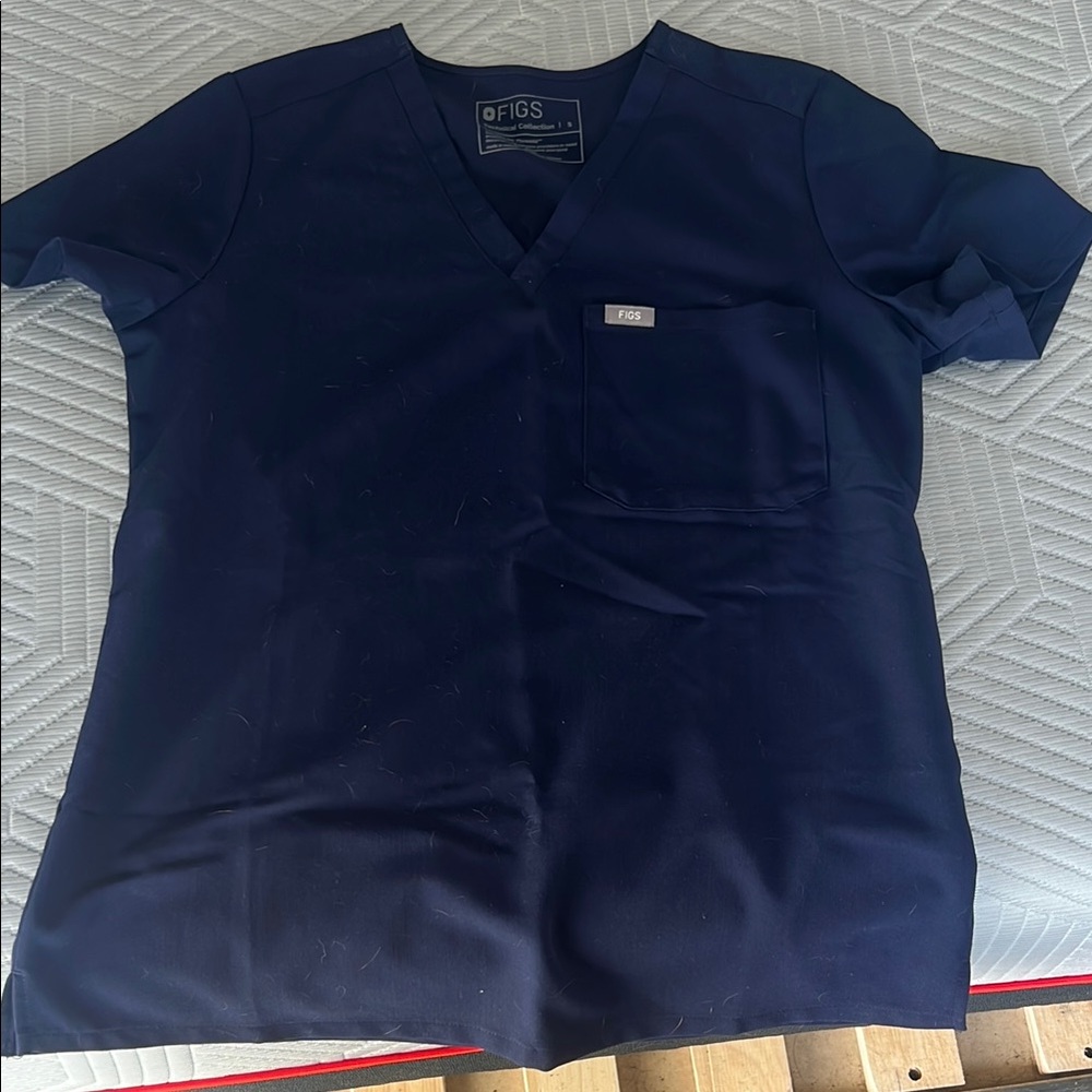 Figs Navy Blue Scrub Top